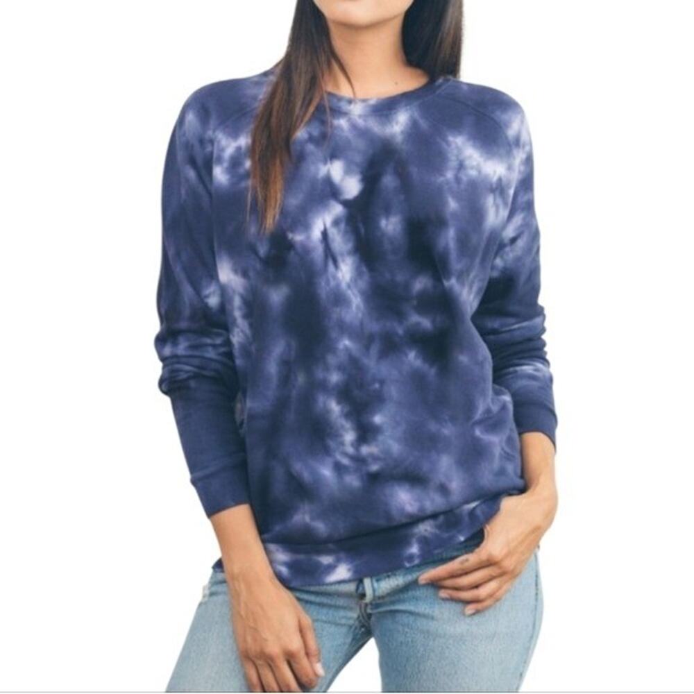 Vogo Curvy Tie Dye Sweatshirt Blue White Pullover Long Sleeve Size 1X